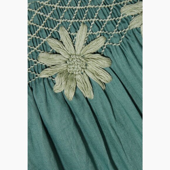 Innika Choo Green Mini Smock Embroidered Dress, One size only - Picture 16 of 16